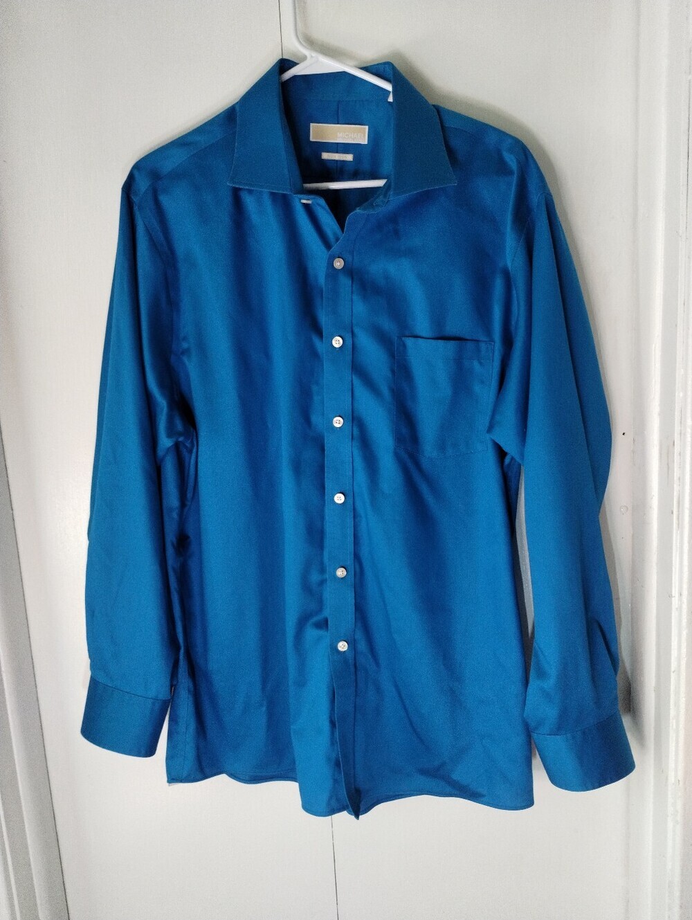 MICHAEL Michael Kors Teal Blue Long-Sleeve Dress Shirt